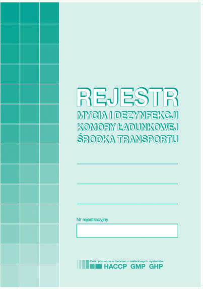 Rejestr mycia i dezynfekcji komory ładunkowej środka transportu MiP H91-3 A5